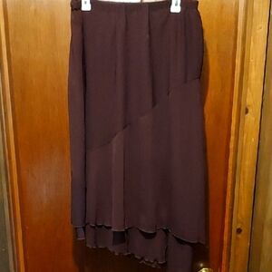 Tracy Evans Deep Brown A-Line Uneven Hem Skirt